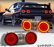 78 WORKS FIBER RING LED TAILLIGHTS FOR 89-94 NISSAN SKYLINE R32 GTR GTST 2 DOOR COUPE TAIL LIGHTS