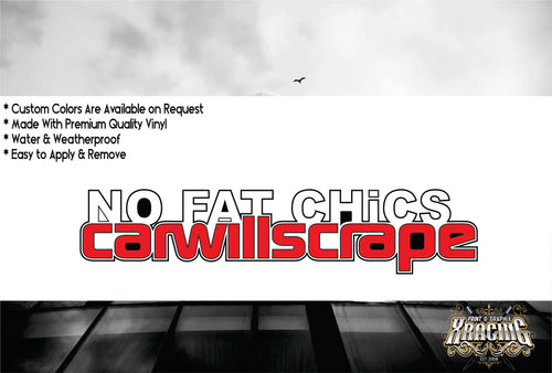 JDM STICKER NO FAT CHICKS FUNNY CAR STICKER  #! [XRACING]