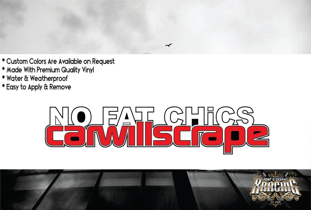 JDM STICKER NO FAT CHICKS FUNNY CAR STICKER  #! [XRACING]
