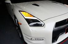 R35 GTR  JDM Black LED DRL PROJECTOR DYNAMIC SIGNAL HEADLIGHTS  2007 - 2014