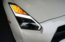 R35 GTR  JDM Black LED DRL PROJECTOR DYNAMIC SIGNAL HEADLIGHTS  2007 - 2014