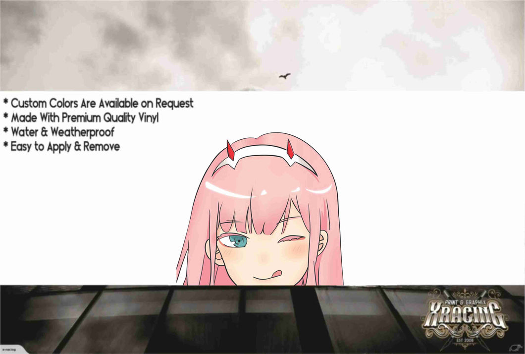 ANIME WINDOW PEEKING / PEEKER SLAP STICKER DECAL [XRACING] #443