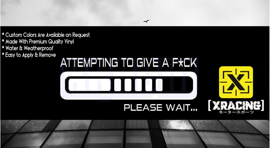 JDM STICKER ATTEMPTING TO GIVE A F#%K FUNNY CAR STICKER DECAL [XRACING] #107