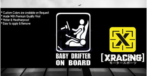 BABY DRIFTER ON BOARD CAR STICKER SIGN JDM STICKER DECAL [XRACING] #!