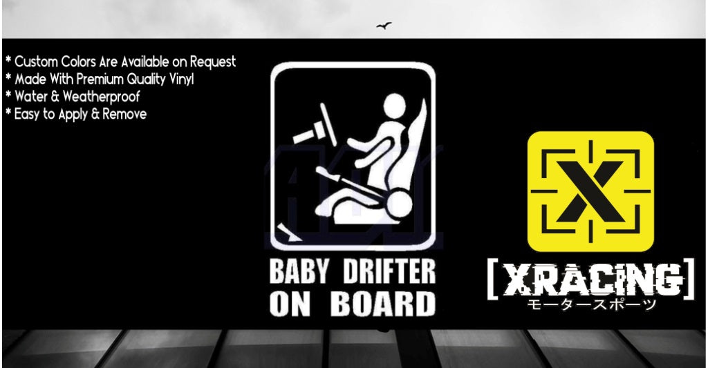 BABY DRIFTER ON BOARD CAR STICKER SIGN JDM STICKER DECAL [XRACING] #!