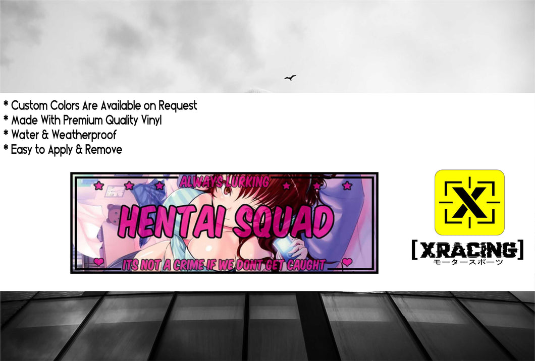 JDM SLAP HENTAI SQUAD JDM STICKER FUNNY CAR STICKER DECAL [XRACING] #135