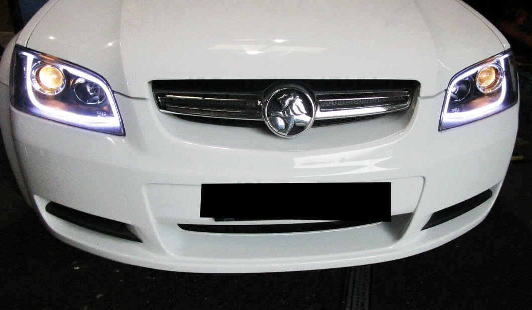 Holden Commodore 3d Drl Led Projector Headlights For 2006 - 2010 Ve Hsv Sv8 S1 Head Lights