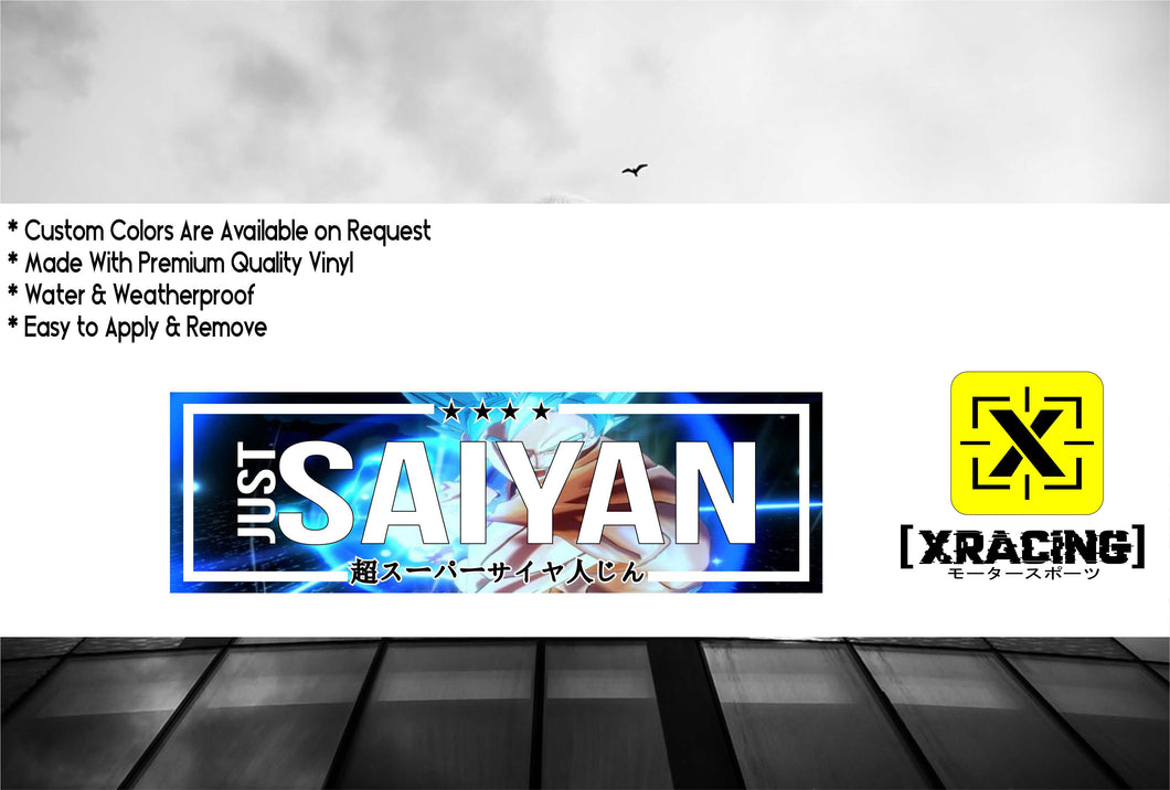 JDM SLAP JUST SAIYAN JDM STICKER FUNNY CAR STICKER DECAL [XRACING] #282