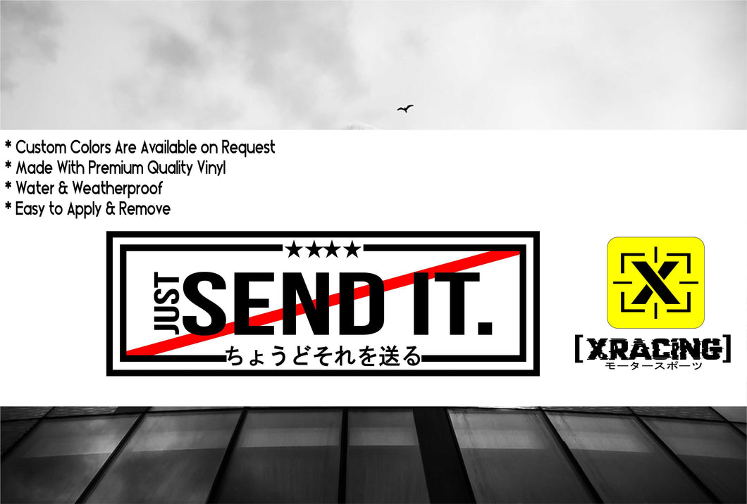 JDM SLAP JUST SEND IT IN JAPANESE JDM STICKER FUNNY CAR DECAL [XRACING] #218
