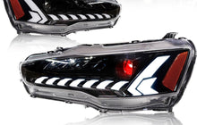 MITSUBISHI LANCER CJ EVO X VRX V2 DEMON EYE 3D LED DRL PROJECTOR HEADLIGHTS FOR 2007 - 2017