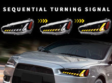 MITSUBISHI LANCER CJ EVO X VRX V2 DEMON EYE 3D LED DRL PROJECTOR HEADLIGHTS FOR 2007 - 2017