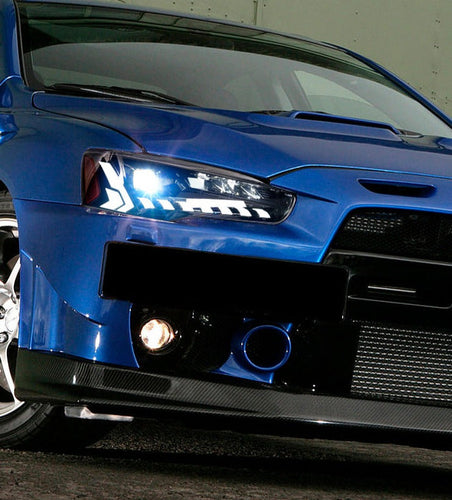 MITSUBISHI LANCER CJ EVO X VRX V2 DEMON EYE 3D LED DRL PROJECTOR HEADLIGHTS FOR 2007 - 2017