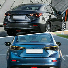 MAZDA 3 LED TAIL LIGHTS SMOKED 3D LED STRIPE TAIL LIGHTS WITH LED INDICATORS 2014 - 2018