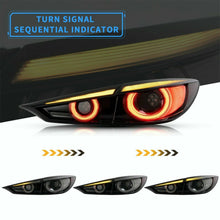 MAZDA 3 LED TAIL LIGHTS SMOKED 3D LED STRIPE TAIL LIGHTS WITH LED INDICATORS 2014 - 2018