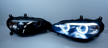 Black 3D Dual LED DRL Projector Head Lights for 2007 - 2010 BMW