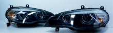 Black 3D Dual LED DRL Projector Head Lights for 2007 - 2010 BMW