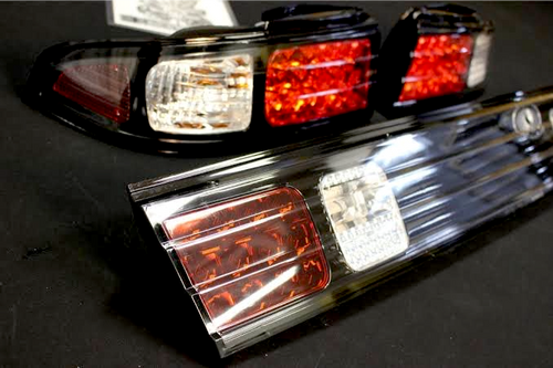 NISSAN SILVIA S14 200SX Jdm Black LED TAIL LIGHTS & SMOKED GARNISH FOR 93-98