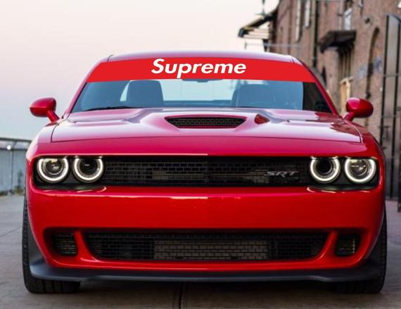 Suprme Window Banner with Background RED/Black JDM / SHOW / DRIFT